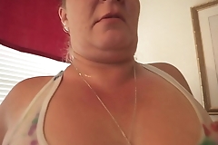 Horny Blonde 50 year old MILF with Huge Ass does Wet T shirt Striptease