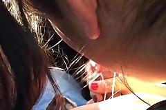 Girlfriend gets a mouthful at car
